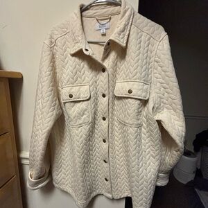 Croft & Barrow Cream Quilted Utility Jacket